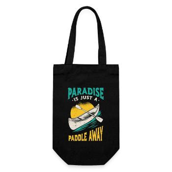 Canoeing Paradise Is Just A Paddle Away Boating - Gift Bag for Bottles - black - Front