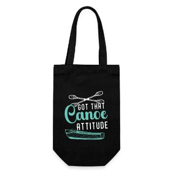 Canoeing Got That Canoe Attitude Loves Boating - Geschenkbeutel für Flaschen - Schwarz - Vorne