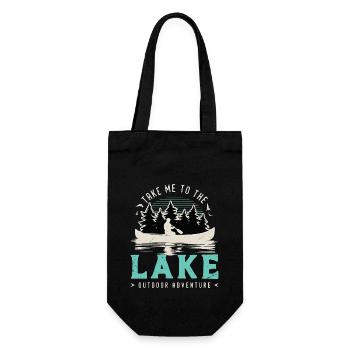 Canoeing Take Me To The Lake Outdoor Kayaker Rower - Geschenkbeutel für Flaschen - Schwarz - Vorne