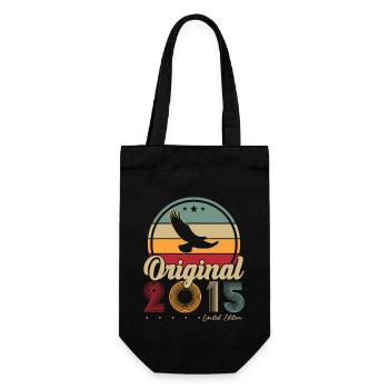 Original 2015 Vintage Retro Anniversary Gift - Gift Bag for Bottles - black - Front