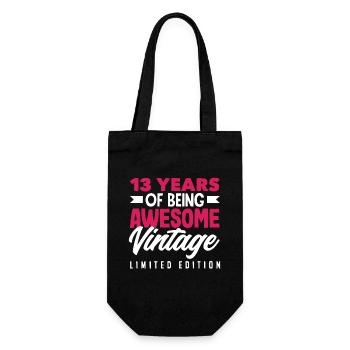 13th Birthday Vintage Awesome Limited Edition - Gift Bag for Bottles - black - Front