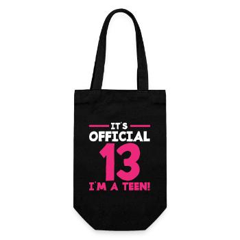 Official 13 Birthday Teen - Gift Bag for Bottles - black - Front