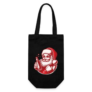 Christmas fun with Santa and drink - Gift Bag for Bottles - black - Front