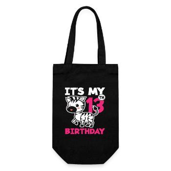 C'est mon 13ème anniversaire Zebra - Sac à bouteille - noir - Devant