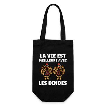 Dinde - Sac à bouteille - noir - Devant