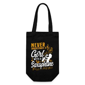 Saxophones Never Underestimate A - Gift Bag for Bottles - black - Front