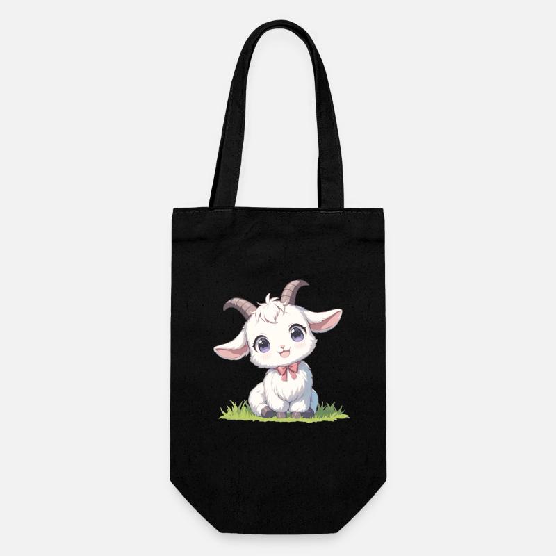 Ziegen Ziege - Geschenkbeutel für Flaschen - Schwarz