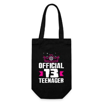 Official Teenager 13th Birthday Crown - Gift Bag for Bottles - black - Front