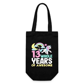 13 Full Years Great 13th Birthday - Gift Bag for Bottles - black - Front