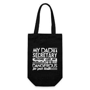 Secretary My Dad Is A Secretary - Gift Bag for Bottles - black - Front