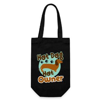 Hot Dachshund Hot Dog Hot Owner - Gift Bag for Bottles - black - Front
