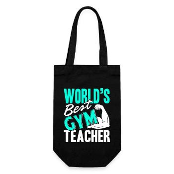 Gym Teacher Best Gym Teacher - Gift Bag for Bottles - black - Front