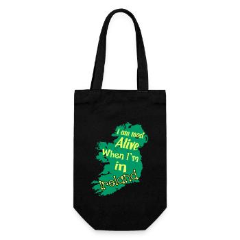 I Am Most Alive When I am In Ireland - Gift Bag for Bottles - black - Front