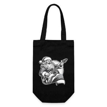 Rocking Santa Claus Guitar Fun - Gift Bag for Bottles - black - Front