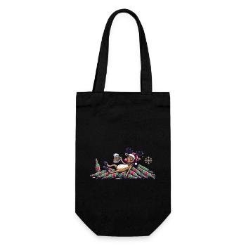 Funny Reindeer For Beer Lovers Christmas - Gift Bag for Bottles - black - Front