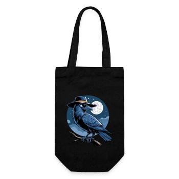 Raven Fairy Tale Fantasy Night Full Moon Ornithologist - Gift Bag for Bottles - black - Front