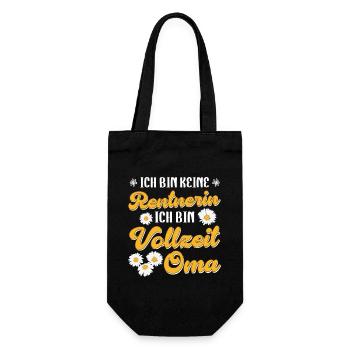 Großmutter BIN KEINE RENTNERIN BIN VOLLZEIT OMA - Geschenkbeutel für Flaschen - Schwarz - Vorne