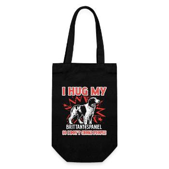 I Hug My Brittany Spaniel - Gift Bag for Bottles - black - Front