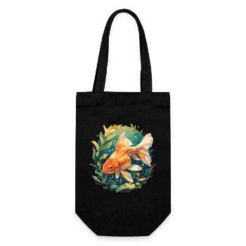 poisson rouge - Sac à bouteille - noir - Devant