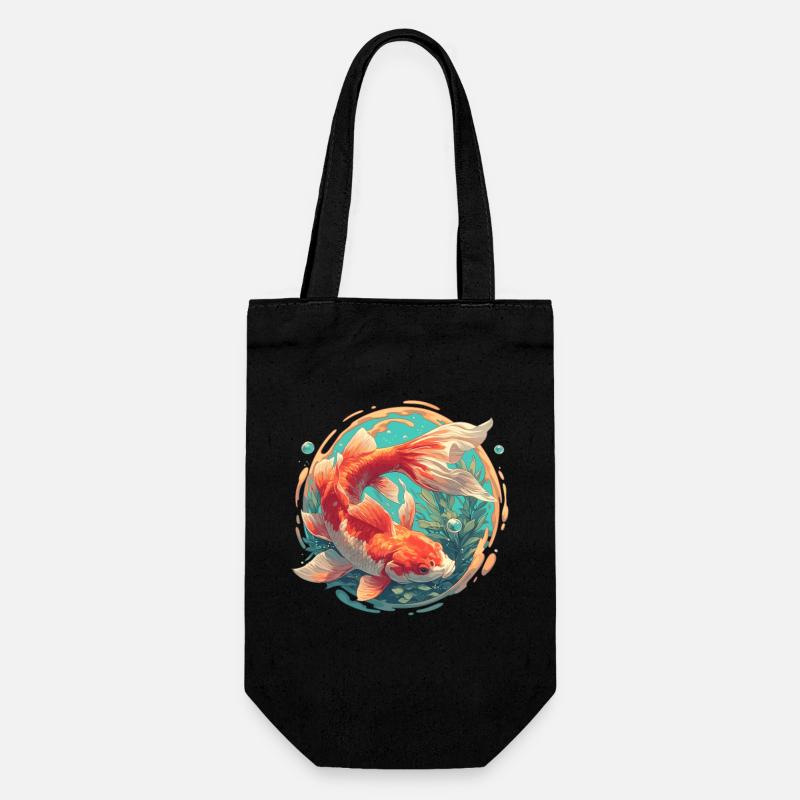poisson rouge - Sac à bouteille - noir