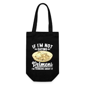 Pelmeni Russische Küche - Geschenkbeutel für Flaschen - Schwarz - Vorne