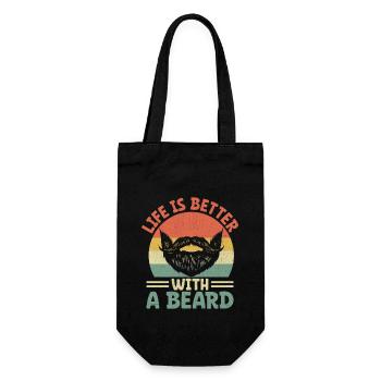 Life Is Better With A Beard Bearded Beards Man - Gift Bag for Bottles - black - Front