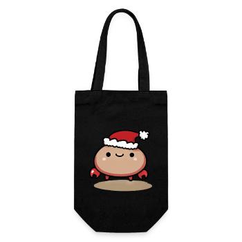 Cute Christmas crab with hat - Gift Bag for Bottles - black - Front