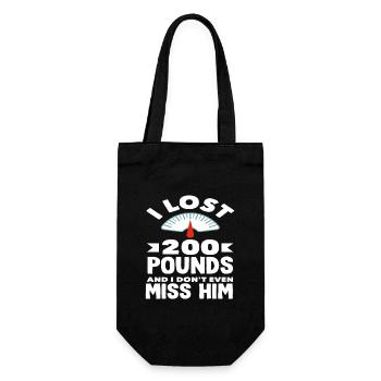 I lost 200 pounds, don't miss him - Gift Bag for Bottles - black - Front