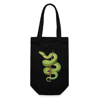 Green Tree Python Snakes Lover Terrarium - Gift Bag for Bottles - black - Front