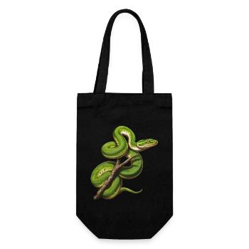 Green Tree Python Snakes Lover Terrarium - Gift Bag for Bottles - black - Front