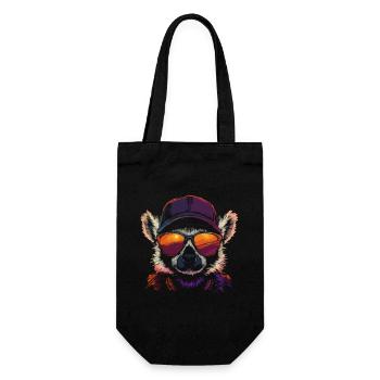 Lémurien élégant avec lunettes de soleil et - Sac à bouteille - noir - Devant
