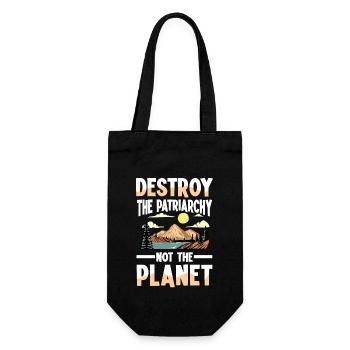 Naturliebhaber Rettet unsere Umwelt - Geschenkbeutel für Flaschen - Schwarz - Vorne