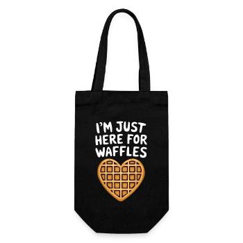 Waffeln Spruch Dessert Lustiges Waffeln Geschenk - Geschenkbeutel für Flaschen - Schwarz - Vorne