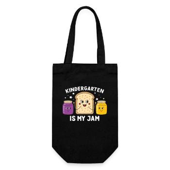 Funny Kindergarten Design – Breakfast Outfit - Gift Bag for Bottles - black - Front