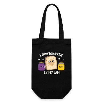 Funny Kindergarten Design – Breakfast Outfit - Gift Bag for Bottles - black - Front