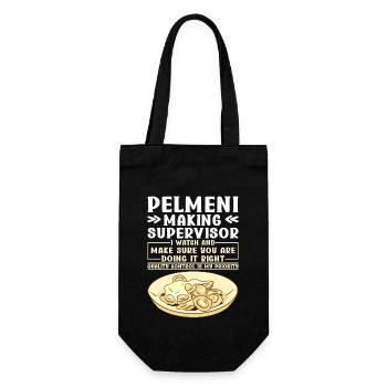 Pelmeni Russische Küche - Geschenkbeutel für Flaschen - Schwarz - Vorne