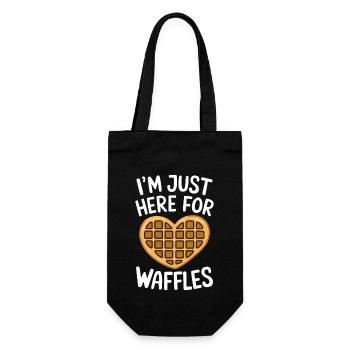 Waffeln Spruch Dessert Lustiges Waffeln Geschenk - Geschenkbeutel für Flaschen - Schwarz - Vorne