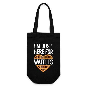 Waffeln Spruch Dessert Lustiges Waffeln Geschenk - Geschenkbeutel für Flaschen - Schwarz - Vorne