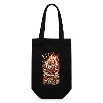 Santa Claus gets electrocuted catastrophe - Gift Bag for Bottles - black - Front