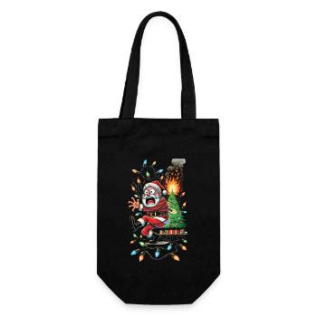 Santa Claus Electrocution Chaos Disaster - Gift Bag for Bottles - black - Front