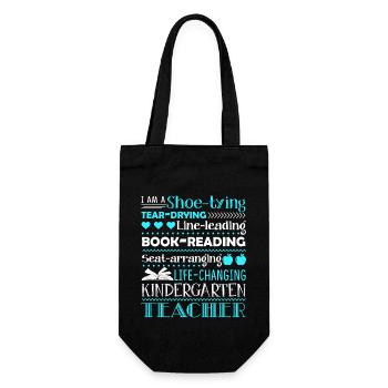 Kindergarten Teacher I am A Kindergarten Teacher - Gift Bag for Bottles - black - Front