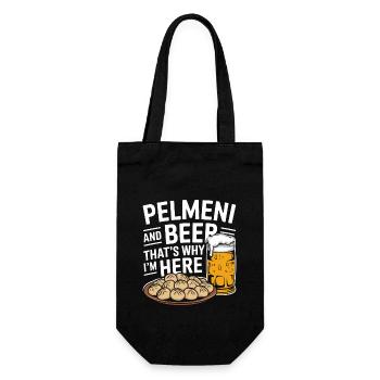 Pelmeni Russische Küche - Geschenkbeutel für Flaschen - Schwarz - Vorne