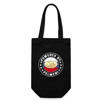 Pelmeni Russische Küche - Geschenkbeutel für Flaschen - Schwarz - Vorne