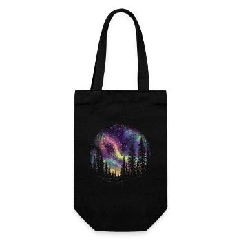 Mystical Northern Lights in the Forest: Dreamlike Skies - Gift Bag for Bottles - black - Front