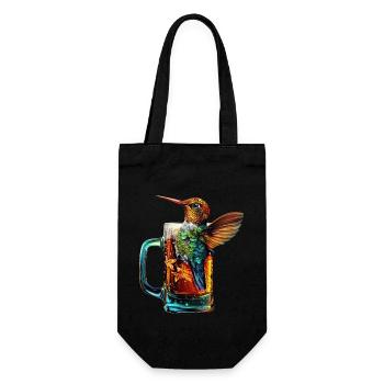 Kolibri Bier - Geschenkbeutel für Flaschen - Schwarz - Vorne