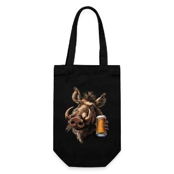 Warzenschwein Bier - Geschenkbeutel für Flaschen - Schwarz - Vorne