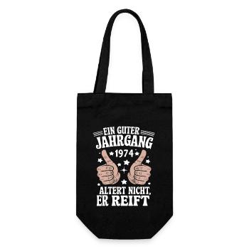 A good vintage 1974 birthday - Gift Bag for Bottles - black - Front