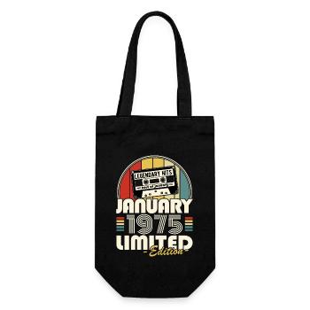 Legendary since January 1975 Vintage Birthday - Gift Bag for Bottles - black - Front