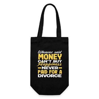 You can't buy happiness with money Paid for - Gift Bag for Bottles - black - Front