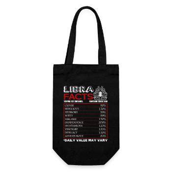 Libra Facts Shirts Sign Of Zodiac Horoscope - Gift Bag for Bottles - black - Front